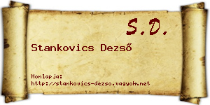 Stankovics Dezső névjegykártya