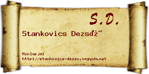 Stankovics Dezső névjegykártya